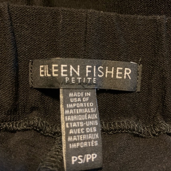 Eileen Fisher Petite Cropped Crepe Stretch Pants Black Size SP - Picture 4 of 5